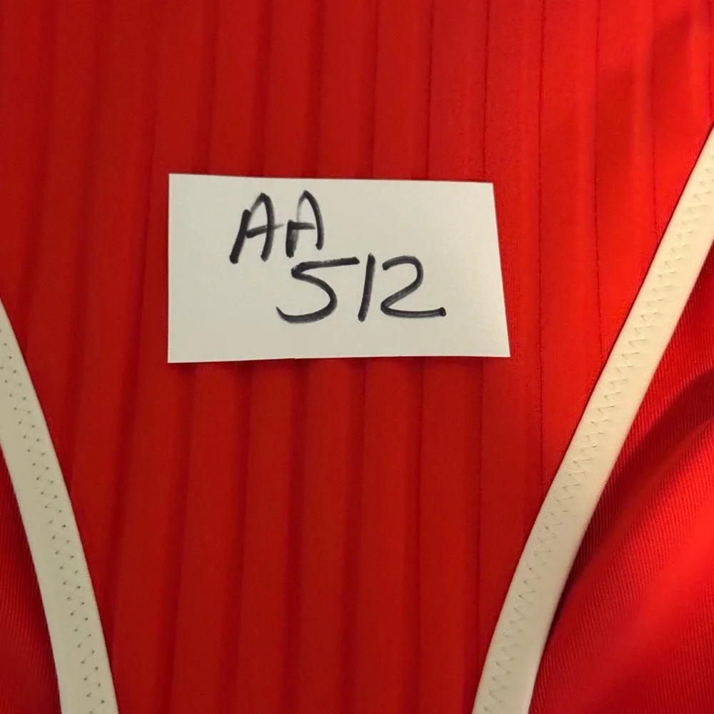 AA-512 Aerie NWT PLUS SIZE XXL Cheekiest Side Tie Ribbed Red & White Bottoms‎